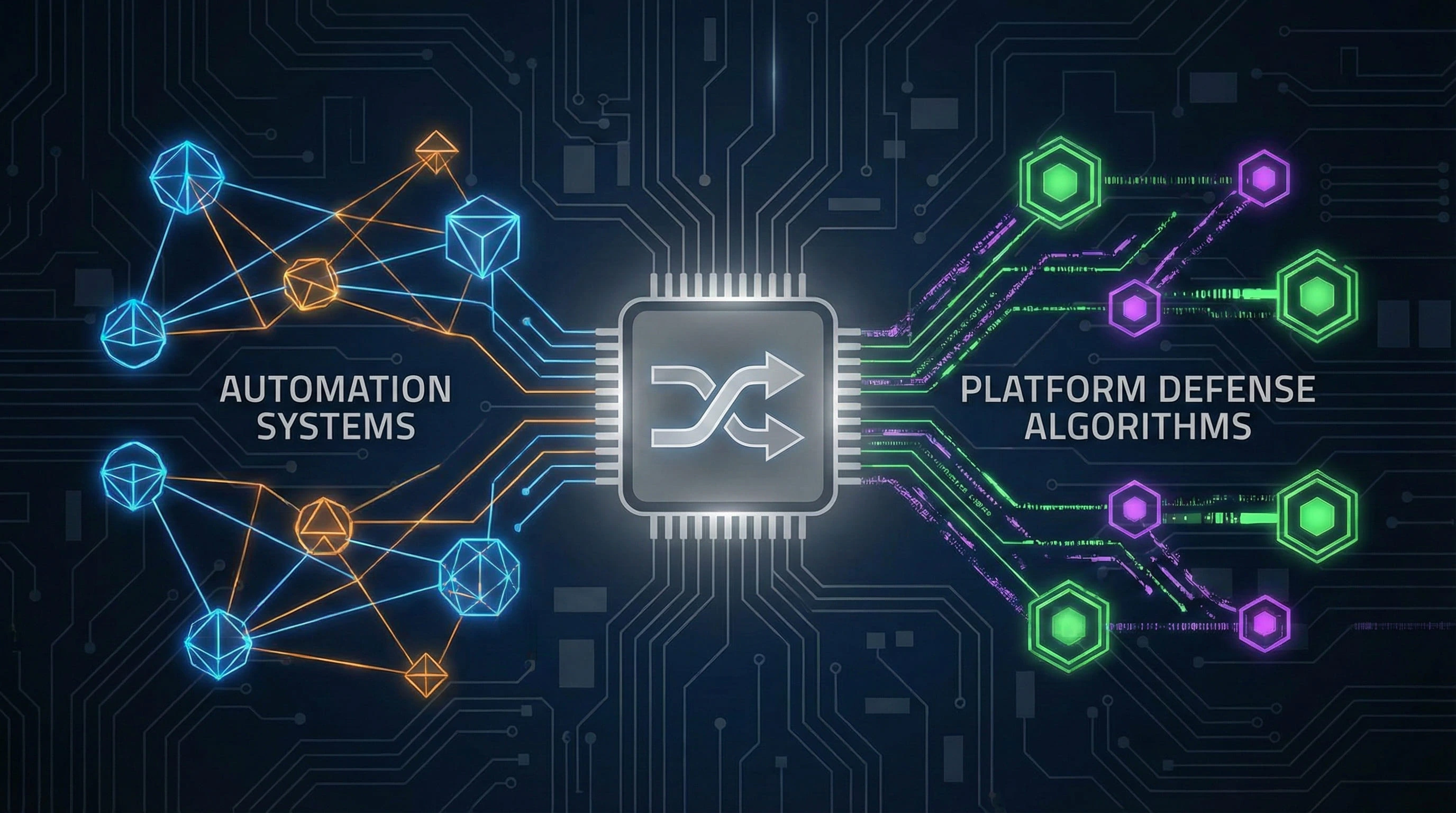 Automation systems competing with social platform defense algorithms