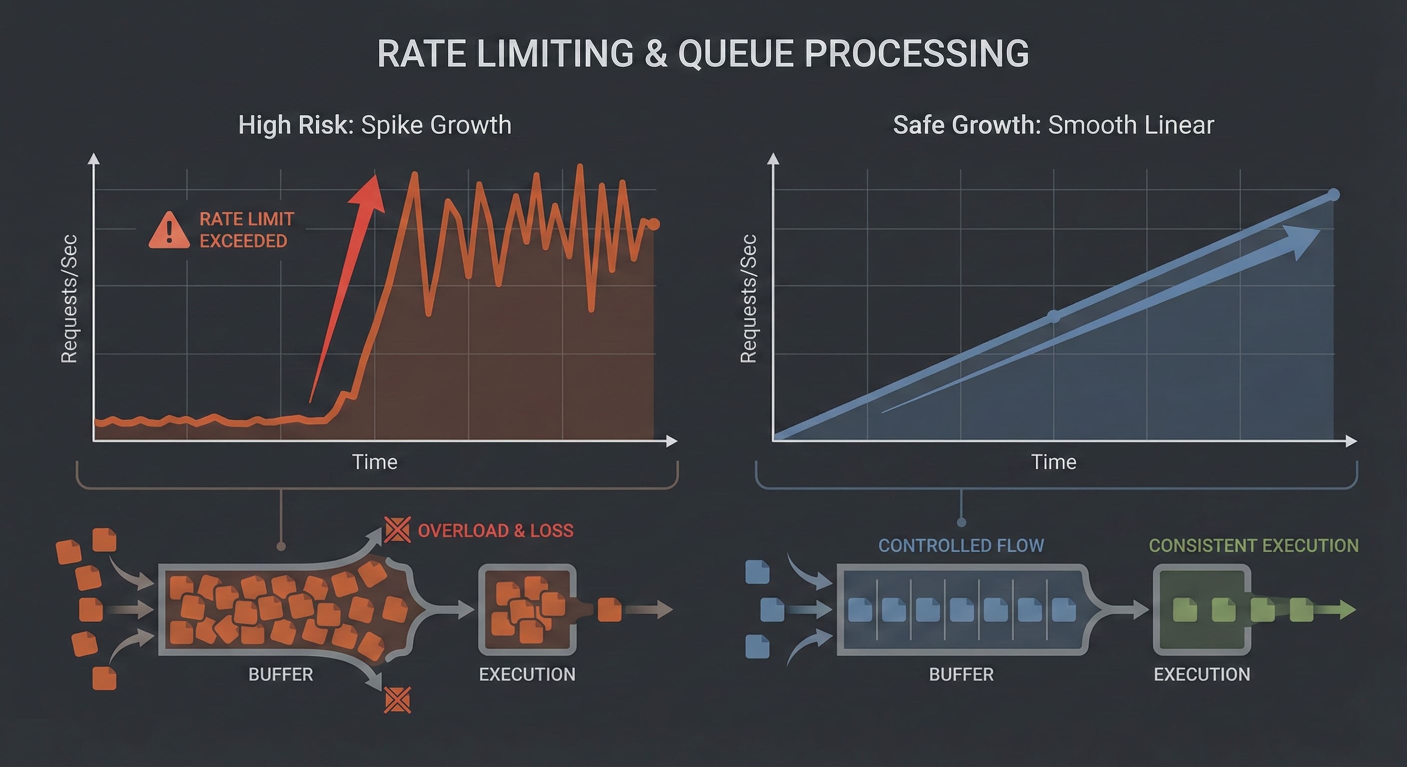 Иллюстрация лимитов и очередей выполнения в SMM панели